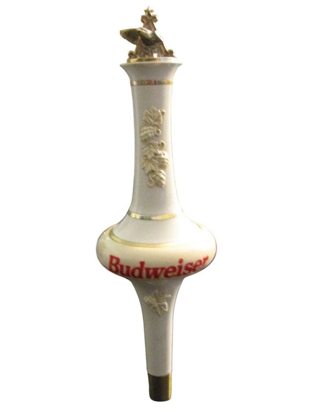 Budweiser Vintage White Gold Eagle Beer Handle Tap AS IS